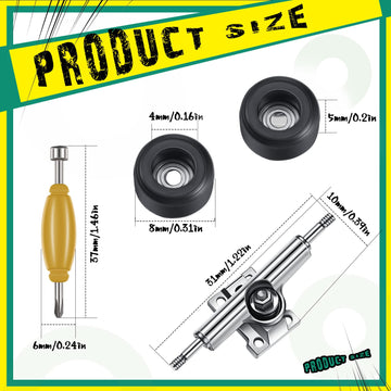 8 Pcs Fingerboard Bearing Wheels Standard Fingerboard Tool Fingerboard Cnc Lathed Bearing Wheels Fingerboard Screwdriver And 2 P