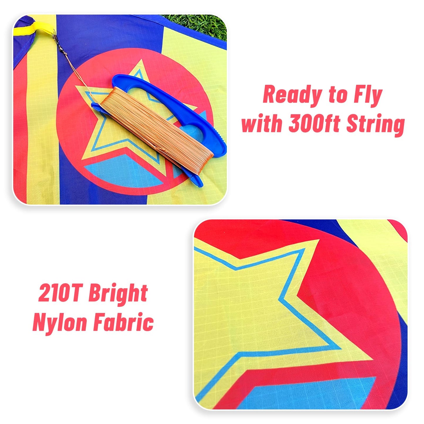 Mint'S Colorful Life Airplane Kite For Kids & Adults, Easy To Fly Plane Kite For Boys & Girls, Best Beach Kites For Beginners Wi
