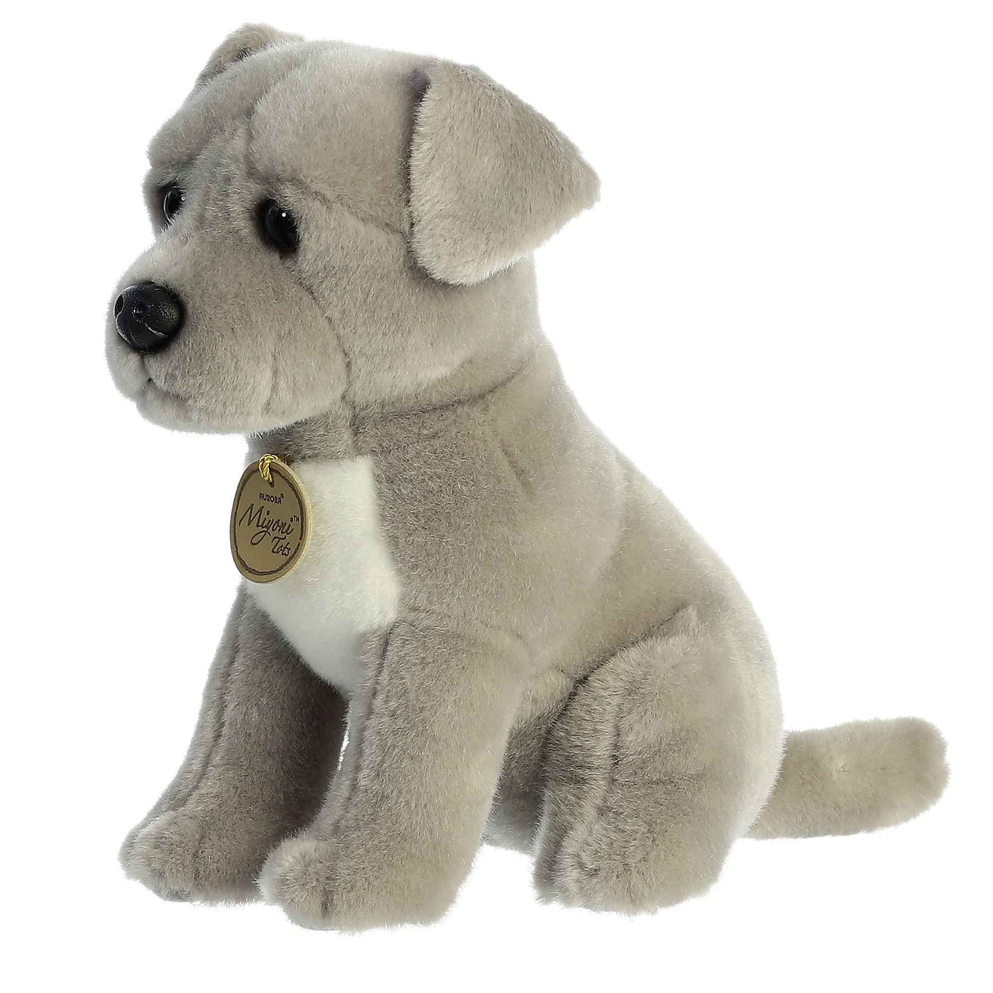 Aurora® Miyoni® Tots Pit Bull Puppy Stuffed Animal - 9" Gray, Lifelike Detail, Polyester