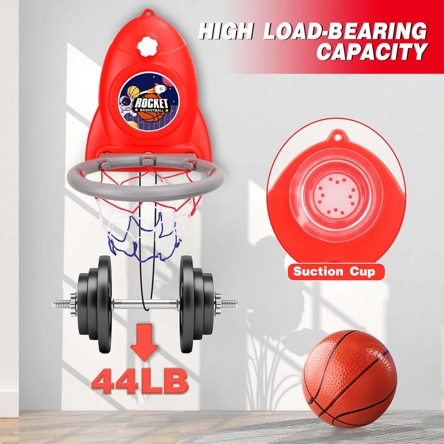 Aooess Basketball Hoop Indoor Toys For Kids 3 4 5 Boys: Toddler Basketball Hoop Indoor Wall Mount Basketball Hoop Suction Cup Ba