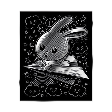 Sequin Art Kawaii Artfoil Bunny Kit, Silver