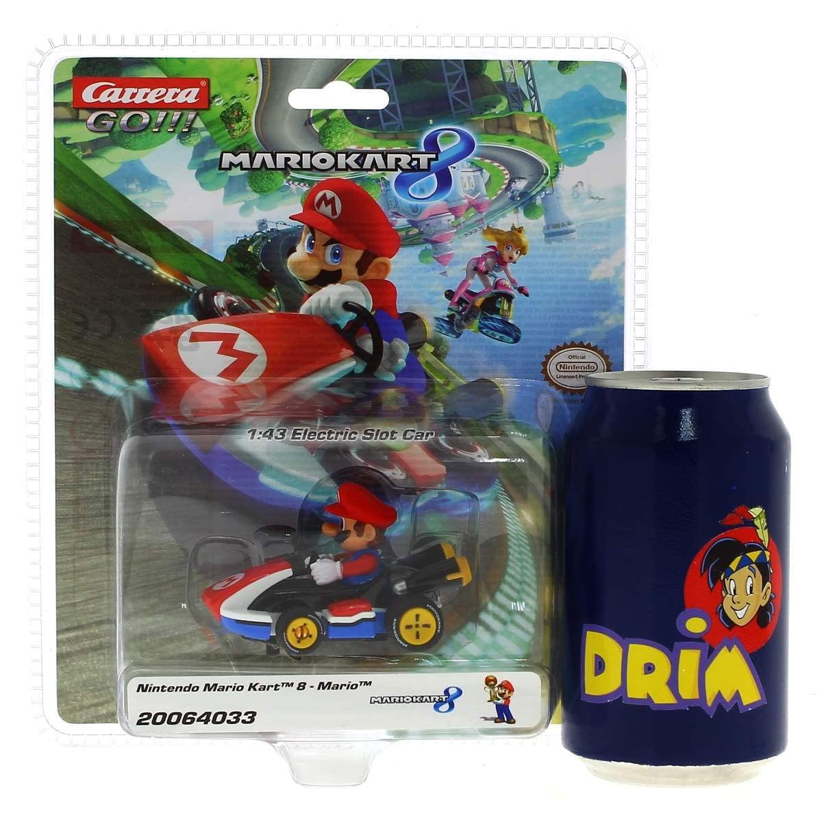 Carrera 64033 Mario Kart - Mario 1:43 Scale Analog Slot Car Vehicle for GO Electric and Battery Slot Car Racing Track Sets