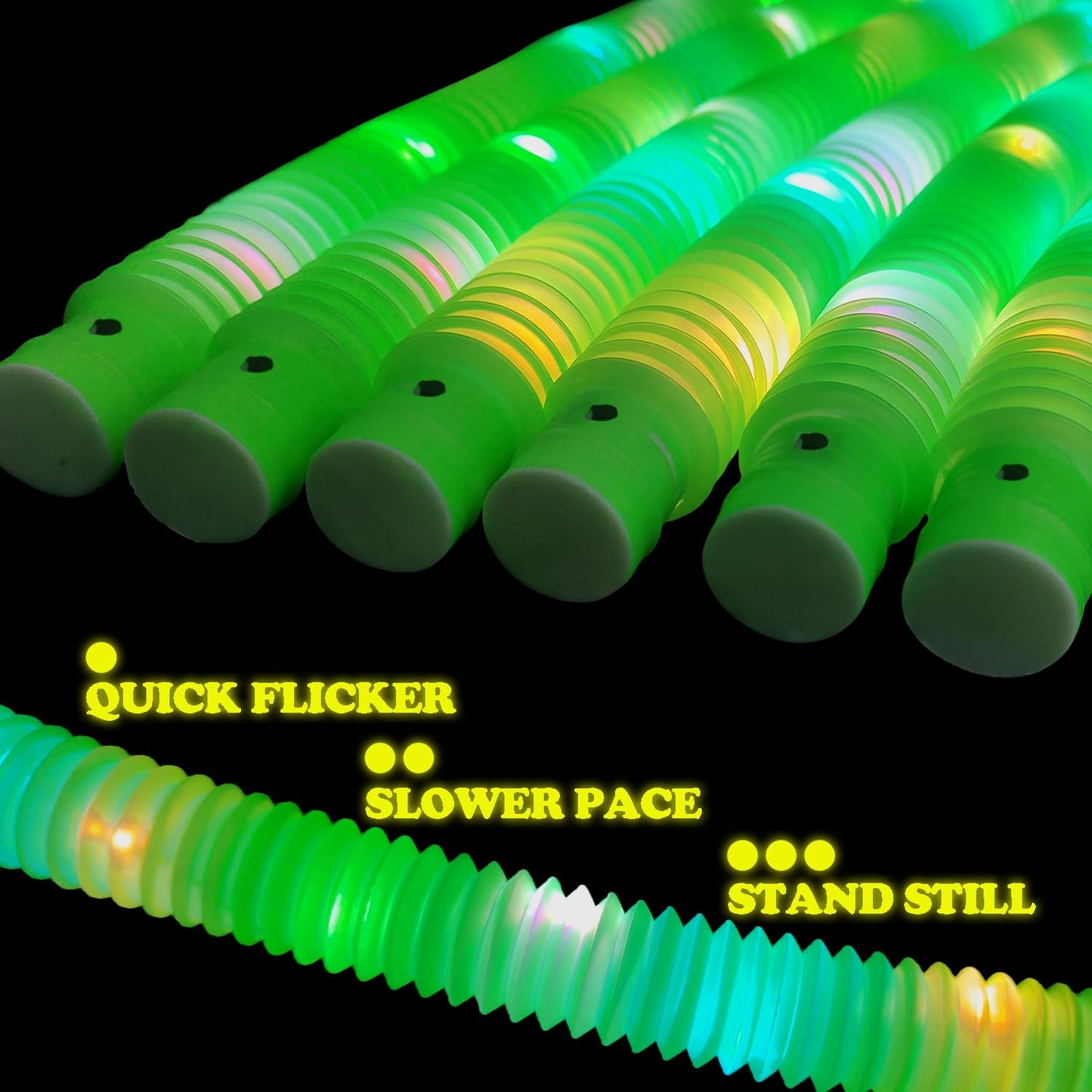 Kannove 12 Pcs Green Glow Sticks Party Favors For Kids,Led Light Up Pop Tubes For Toddlers,Neon Necklaces Bracelets Accessories,