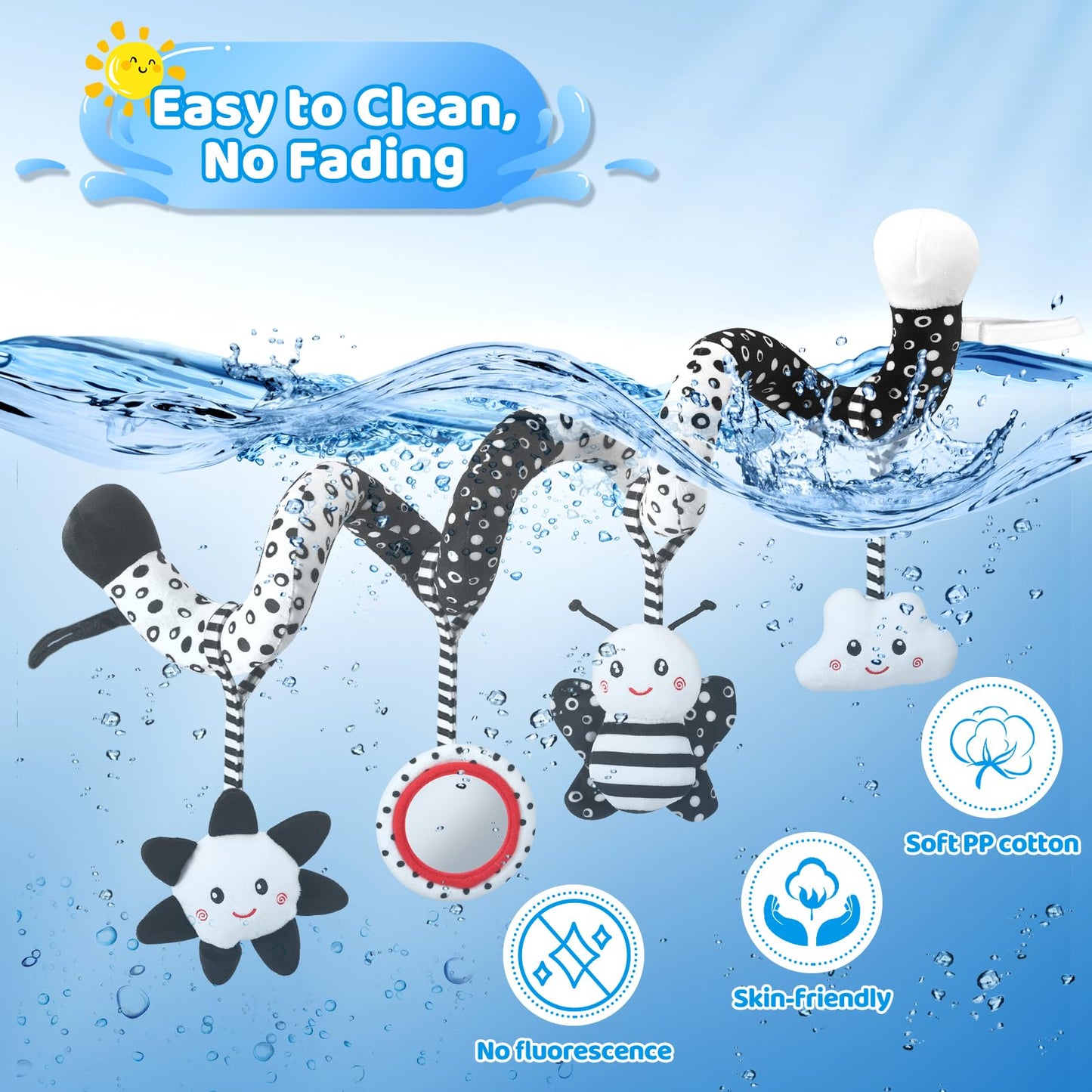 Ajsupojouet Car Seat Toys Hanging And Stroller Toys For Babies 0-6 Months,High Contrast Baby Toys For Newborn 0 3 Months Brain D