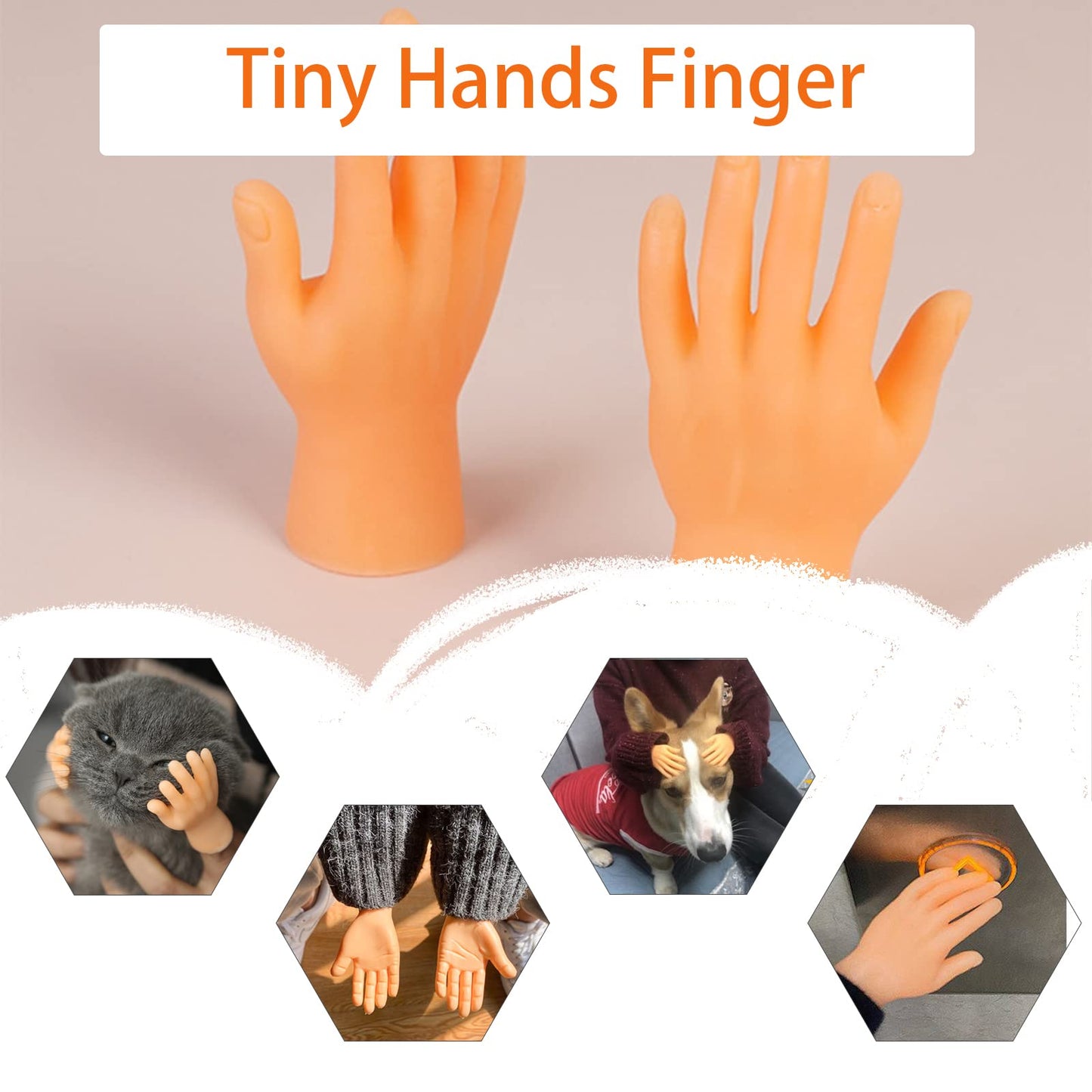 14 Pcs Tiny Finger Hands enhanced Rubber Mini Tiny Finger Hands Flat Hand Style Mini Hand Finger Puppets for Puppet Show Gag Performance Party Favors