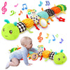 Baby Toys Musical Caterpillar for 0-12 Months Infant Stuffed Animal with Mirror Crinkle & Rattle Tummy Time Toy for Newborn 3 6 9 12 18 Months Baby Shower Gifts for Boys and Girls