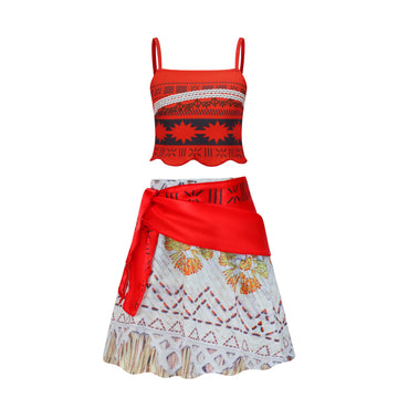 AOVCLKID Girls Adventure Costumes Skirt Set Princess Birthday Party Dress Halloween Cosplay Outfits with Accessories(6-7 Years,R