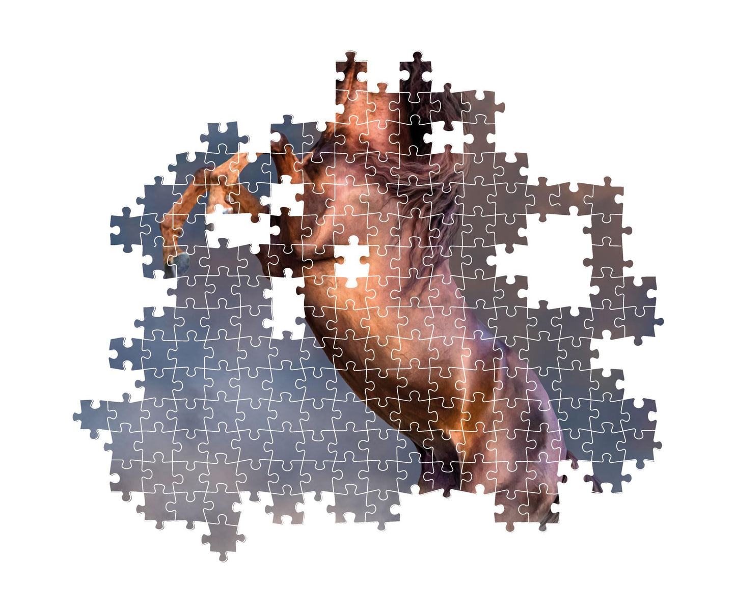 Clementoni Collection-Wild Red Stallion-500 Pieces-Puzzle Vertical Fun for mature-themeds Made in Italy Multicoloured 35521
