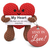 Reluen Knitted Emotional Support Heart - Soft Crochet Plush With Motivational Card, Compact Keepsake For Women, Girlfriend, Wife