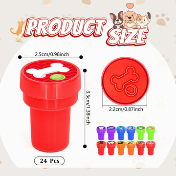 Cinrobiye 24 Pcs Dog Stampers for Kids,Puppy Party Birthday Favors, Pet Party Goodie Bag Fillers, Classroom Rewards, Carnival Pr