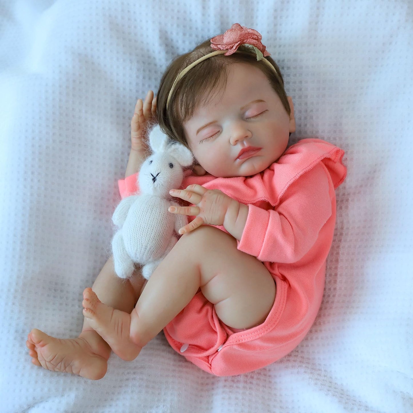 Scom Lifelike Reborn Baby Dolls - 18 Inch Realistic Newborn Baby Girl, Real Life Dolls With Soft Weighted Body, Sleeping Baby Gi