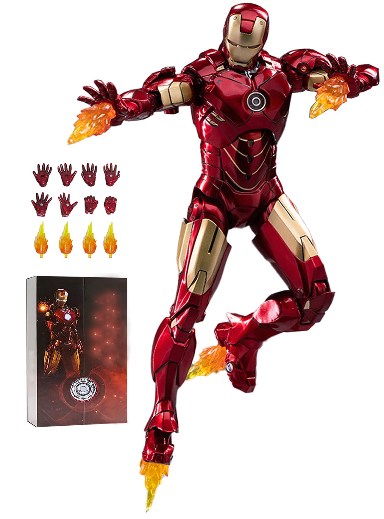 Ovonni 7 Inch Ironman Mk4 Action Figure,Deluxe Painting All Joints Movable Collectible Toy