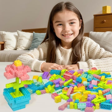 Building Bricks 1000 Pieces In Pastel Colors, Classic Building Blocks Toys For Boys & Girls, Bulk Basic Brick Tiles Building Toys For Kids Aged 4+
