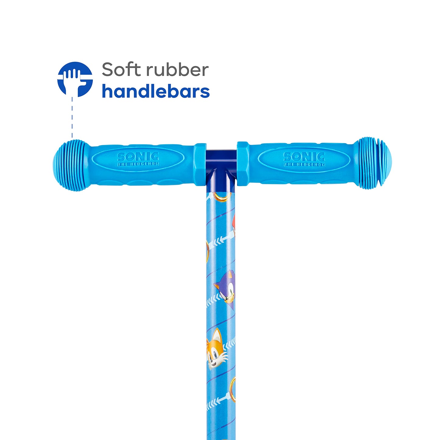 Sakar Sonic The Hedgehog Light Up Self Balancing Scooter For Kids - 3 Wheeled Scooter With Extra Wide Anti-Slip Deck, Rear Brake, Lean To Steer, Lightweight Design, For Boys/Girls 3 & Up, 75 Lb Limit