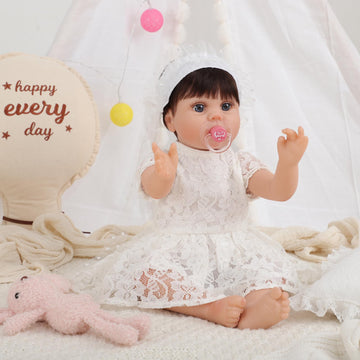 Kdudgso Lifelike Reborn Baby Dolls - 22 Inch Realistic Silicone Baby Doll, Real Life Baby Dolls Handmade Soft Vinyl & Cloth Body