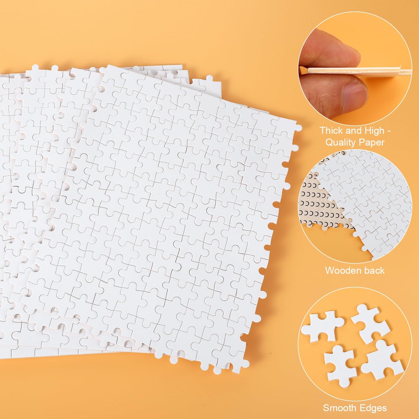 1000 Pieces Blank Puzzle, 19.7 X 29.5 Inch Blank Jigsaw Puzzles Diy Paintable Puzzle Blank Cardboard Puzzles All White Puzzle Fo