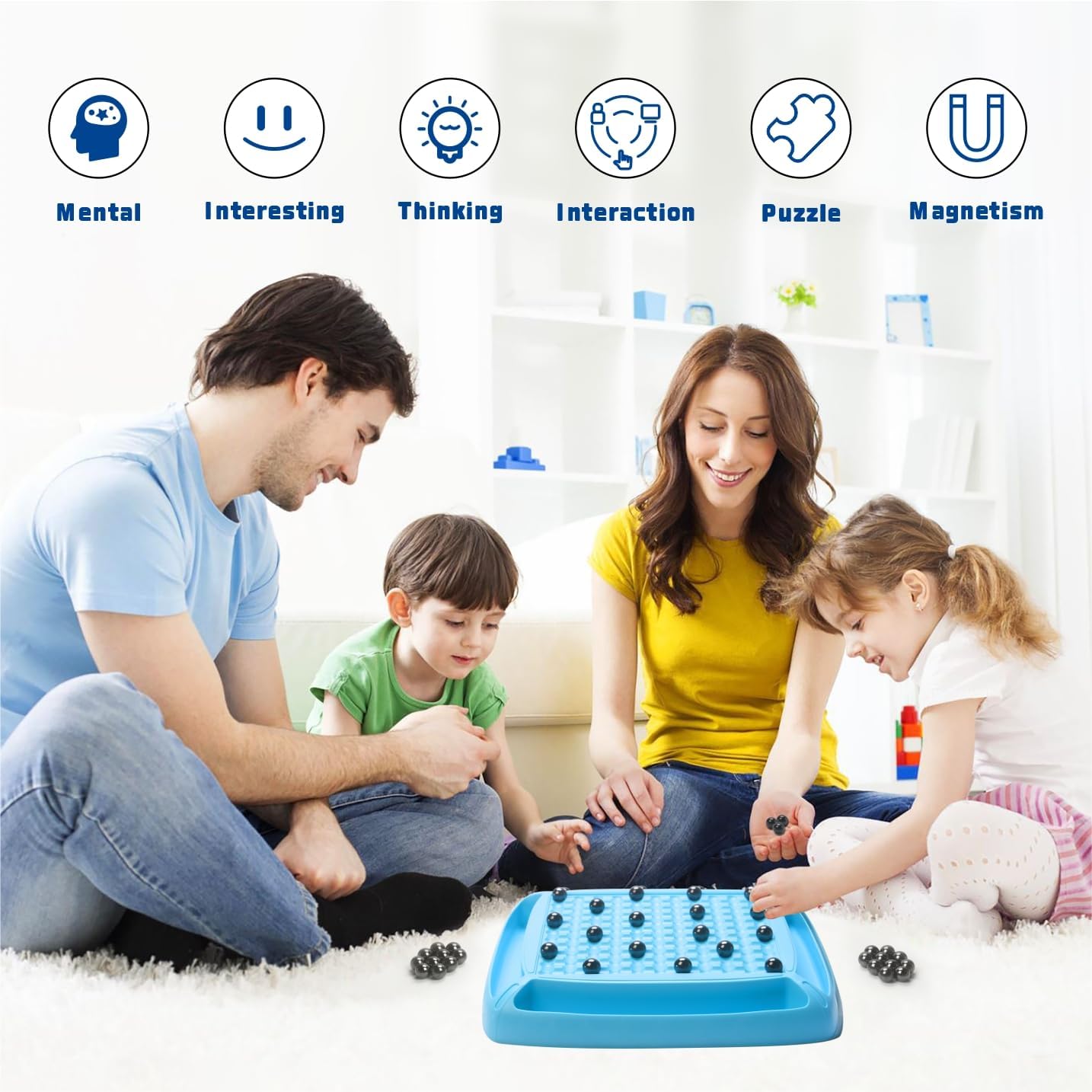 2024 New Magnetic Chess Game,Magnetic Chess Fun Family Games For Kids And Adults,Magnet Chess Game With 40Pcs Magnetic Stones,Ta