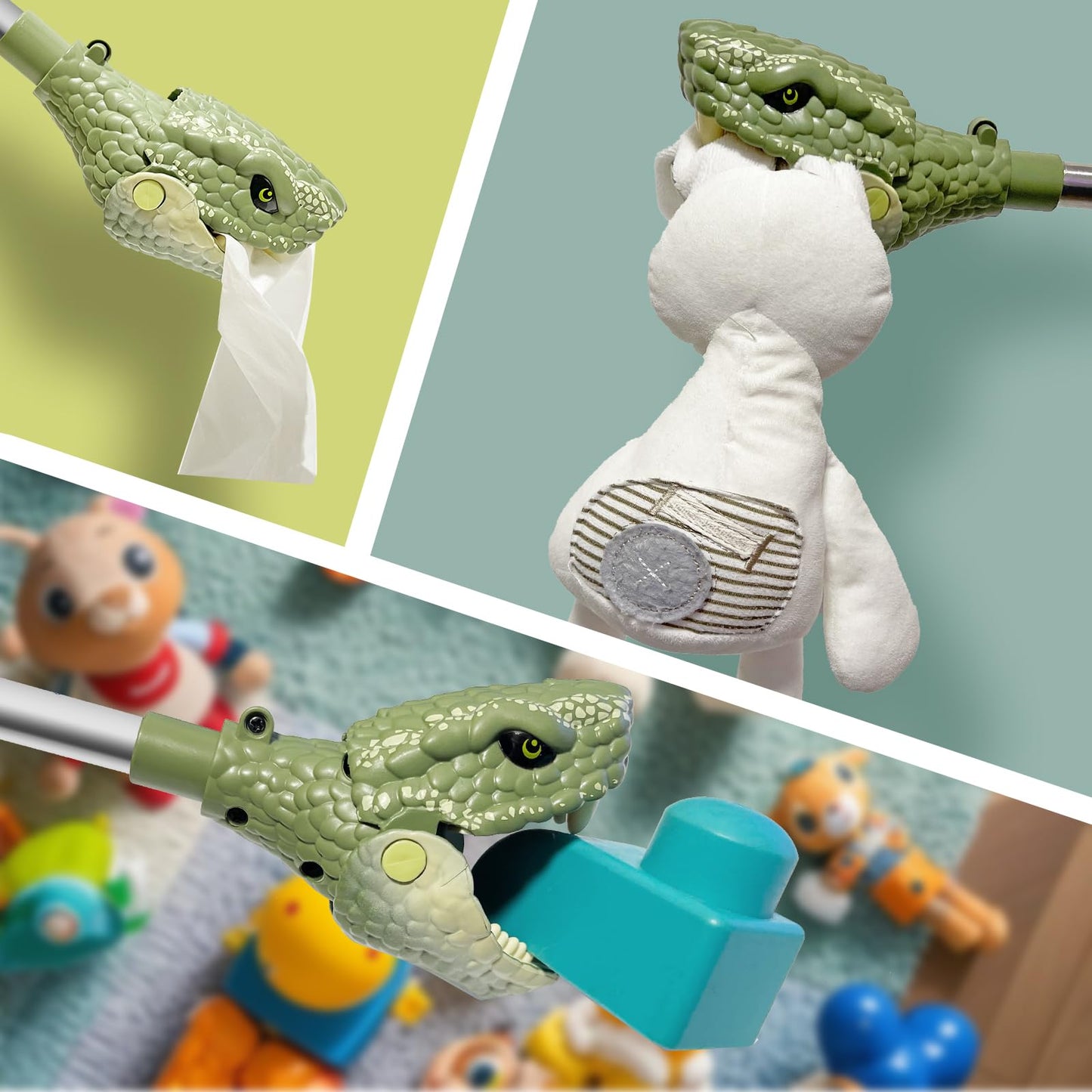 DINOBROS Snake Toy Grabber Reacher - Interactive Pick-Up Tool for Kids | 16-Inch Snake Chomper Head Design | Fun & Educational G