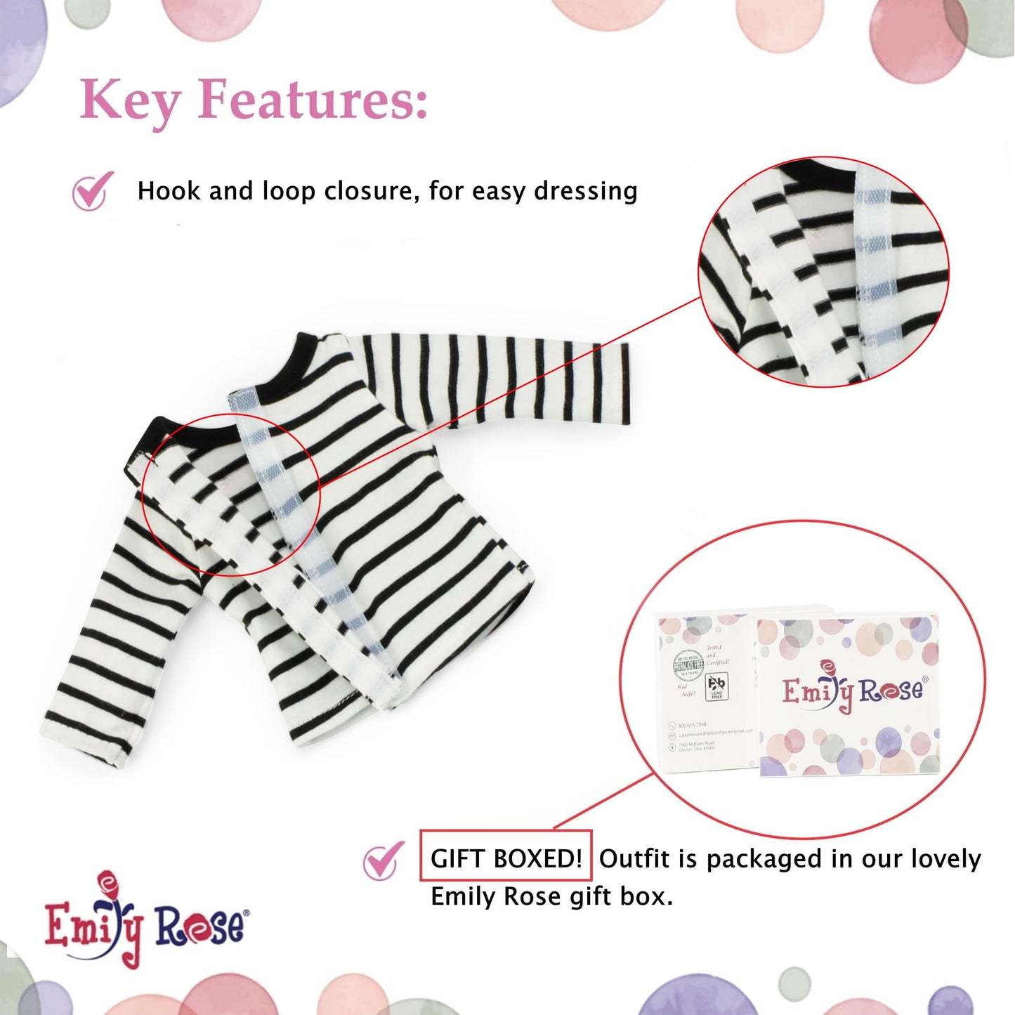 Emily Rose 14.5 Inch Doll Clothes 3 Piece Back To School 14 Inch Doll Outfit Gift Set, Includes Doll Back Pack | Gift Boxed!