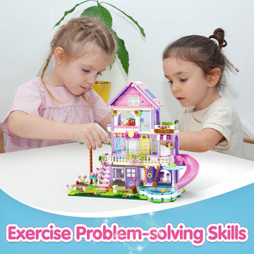 Sitodier Building Toy For Girls, 689Pcs Garden Villa House Building Blocks Set For Girls Boys 6-12 Years, Holiday Cottage Building Bricks Kit, Educational Toy For Kids Girls 6 7 8 9 10 11 12 Years
