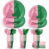 Tellingyou 144 Pcs Halloween Pink and Green Witch Party Decorations Tableware Movie Themed Birthday Party Supplies Witch Princes