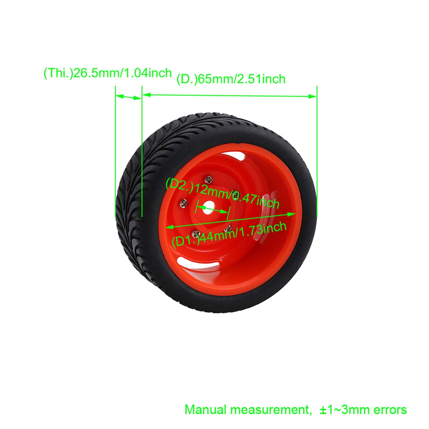 Mxfans 4PCS 12mm Hex Wheel Rims 4 Holes & Rubber Tires for RC 1/10 On Road Cars