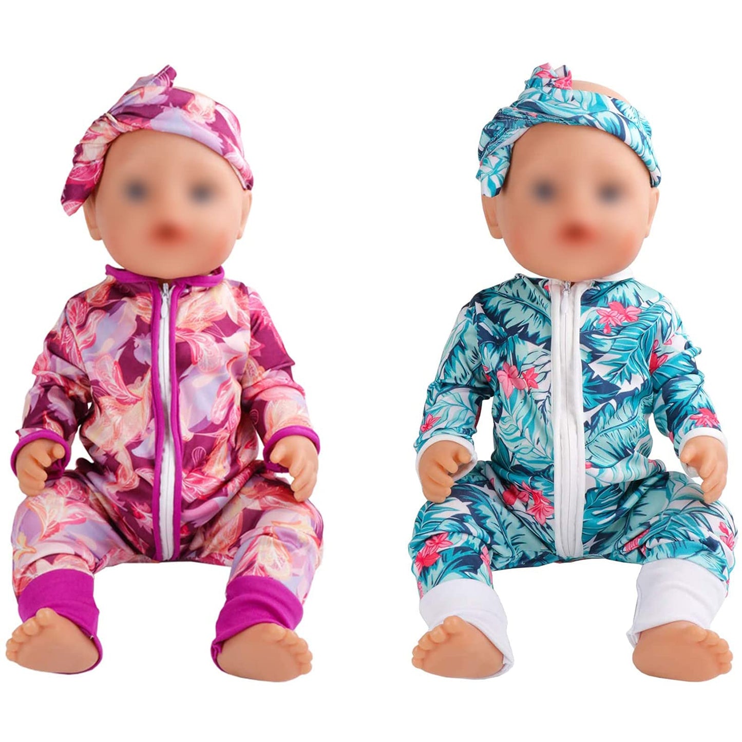 Sotogo 5 Sets Baby Doll Clothes Outfits Jumpsuits With Headbands For 14 To 17 Inch Baby Doll, 43Cm New Born Baby Doll, American 18 Inch Doll Clothes And Accessories