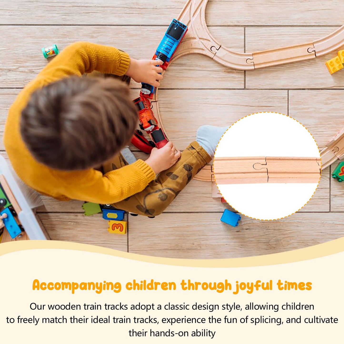 16 Pcs Straight Wooden Tracks Expansion Wood Train Track Connectors and Adapters Male Male Female Female Train Track Accessories