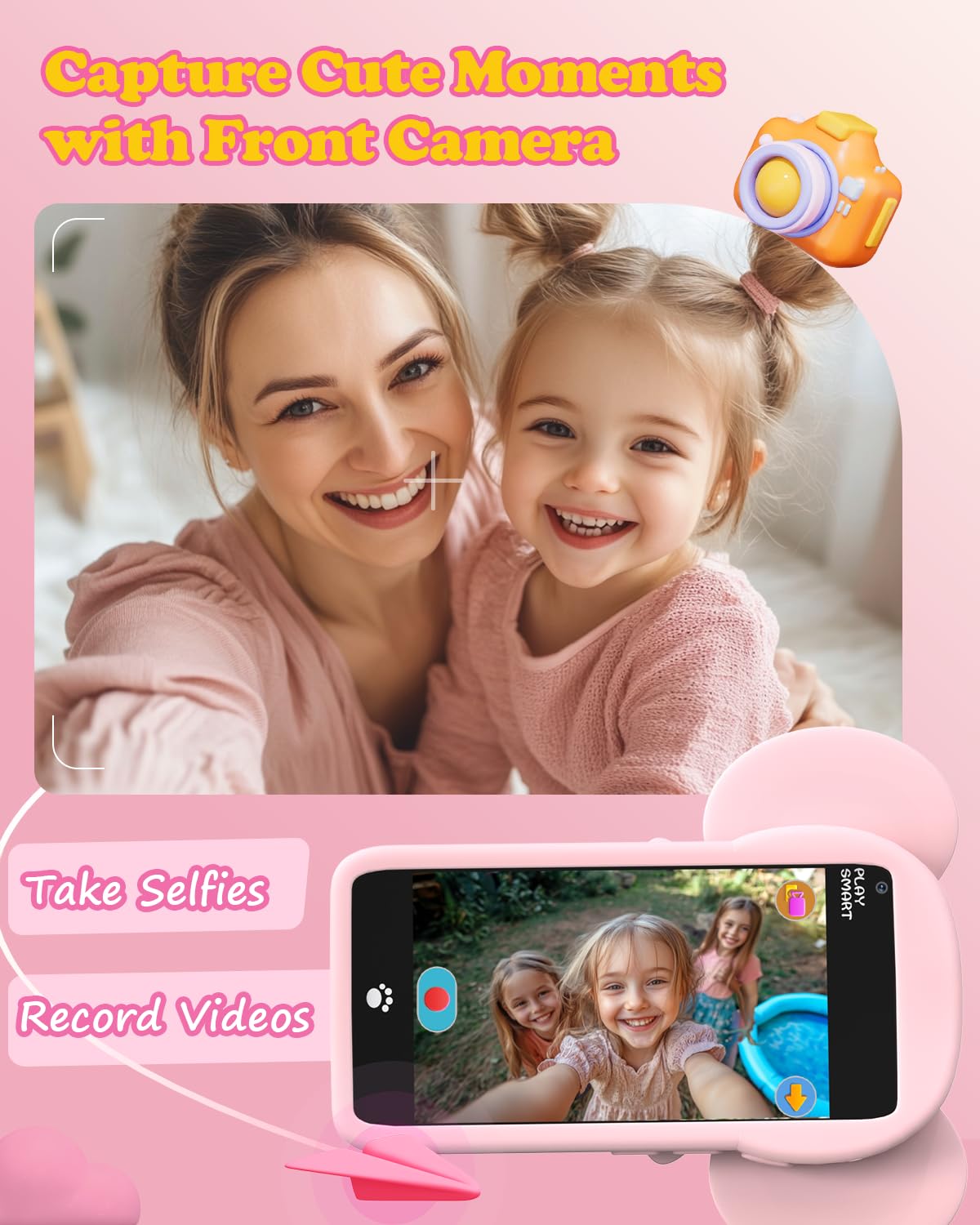 MOMILLA Kids Toys Smart Phone, 3.97'' Touchscreen Toddlers Kids Smart Phone, Christmas Birthday Gifts for Girls Age 3 4 5 6 7 8