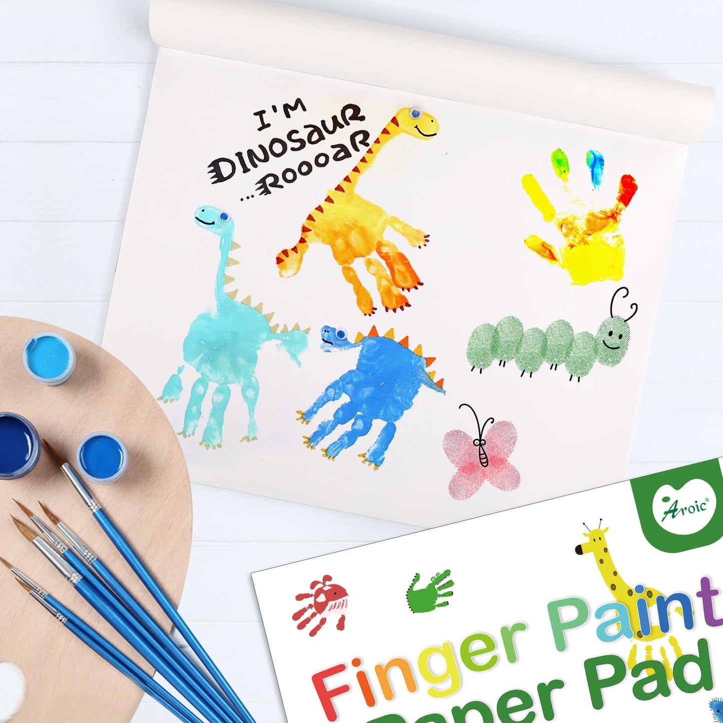 Aroic 36 Sheets Finger Paint Paper 11 X 14 Inches, Paint Pad For Kids, Fingerpaint Paper For Toddlers And Kids, Kids Art Supplies, Art Paper Construction Paper For Finger Painting, Drawing