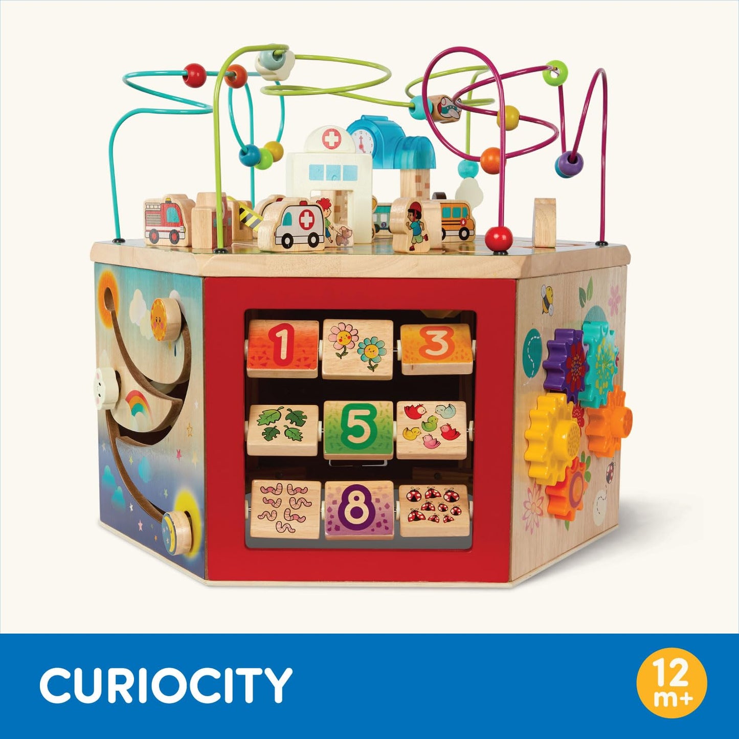 Battat – Wooden Activity Cube – City-Themed Activity Center – Educational Toys- Wooden Toys For Toddlers And Kids- 1 Year +
