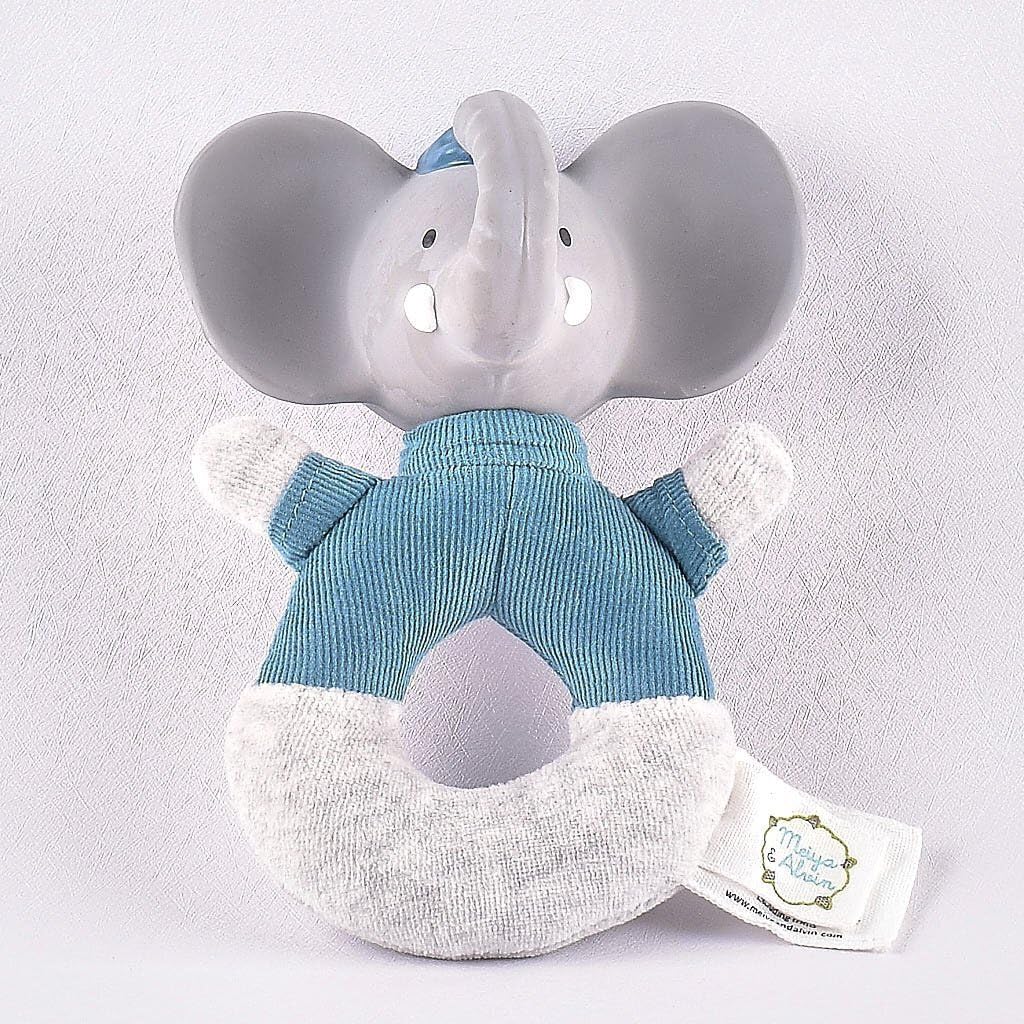 Tikiri Alvin The Elephant Soft Rattle With Rubber Head (Blue)