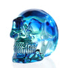 K9 Crystal Multicolor Green Skull Figurines Halloween Day Of The Dead Decor Gifts For Men Women, Glass Skull Head Halloween Orna
