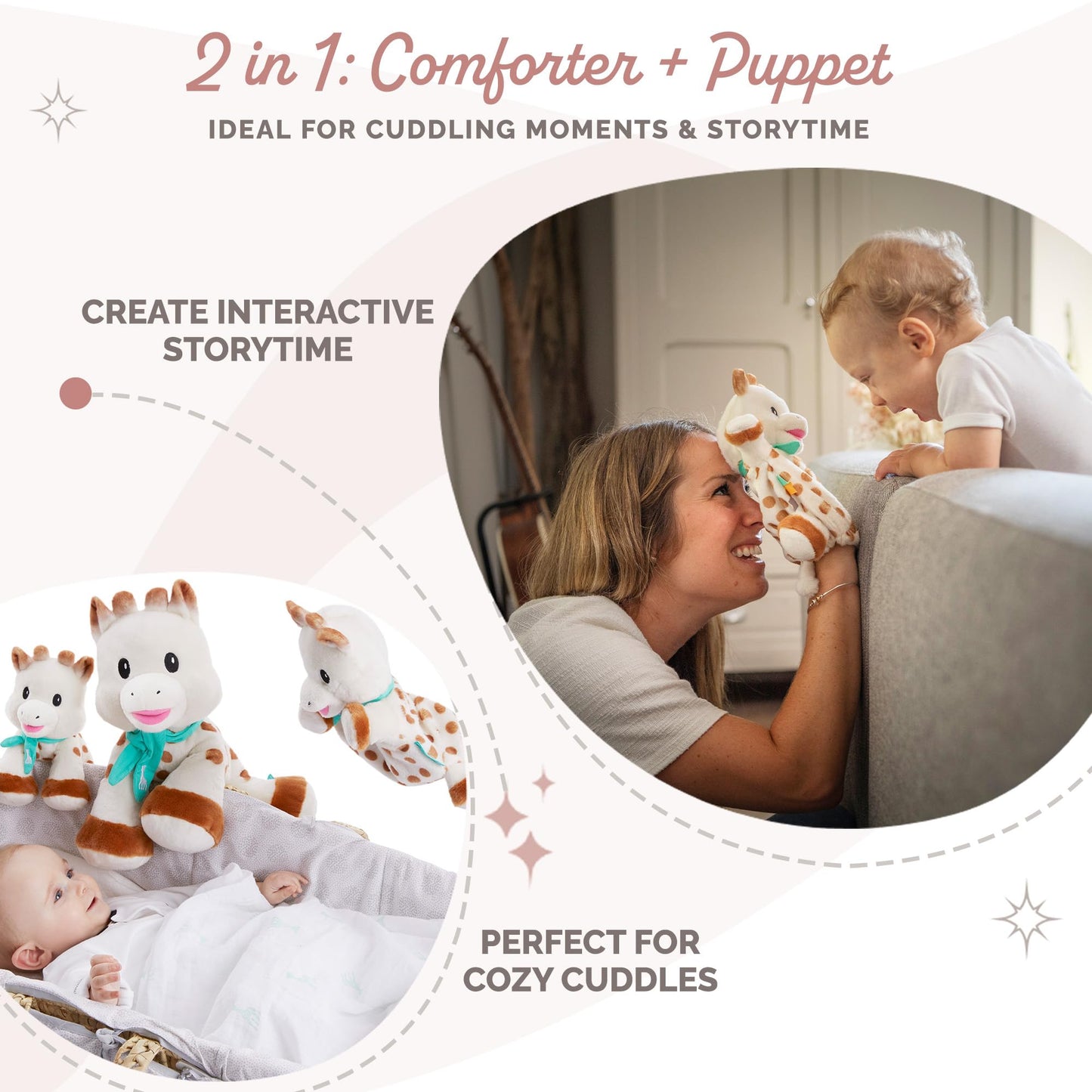 Sophie La Girafe | Sweetie Puppet Comforter | Ultra Soft & Fun | Comfort Or Entertain Baby With Sophie La Girafe Puppet | Awaken All 5 Senses