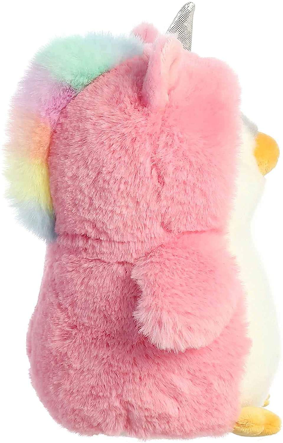 Aurora Pompom Penguin Plush Set Of 3: Pompom Dino, Pompom Dragon, And Pompom Unicorn, 7 Inches