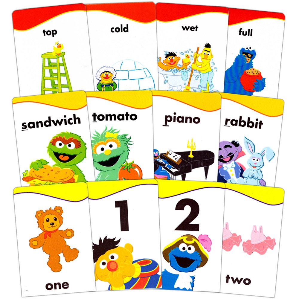 Sesame Street Educational Flash Cards For Early Learning. Set Includes Colors, Shapes & More, Abcs, Numbers And Beginning Words.