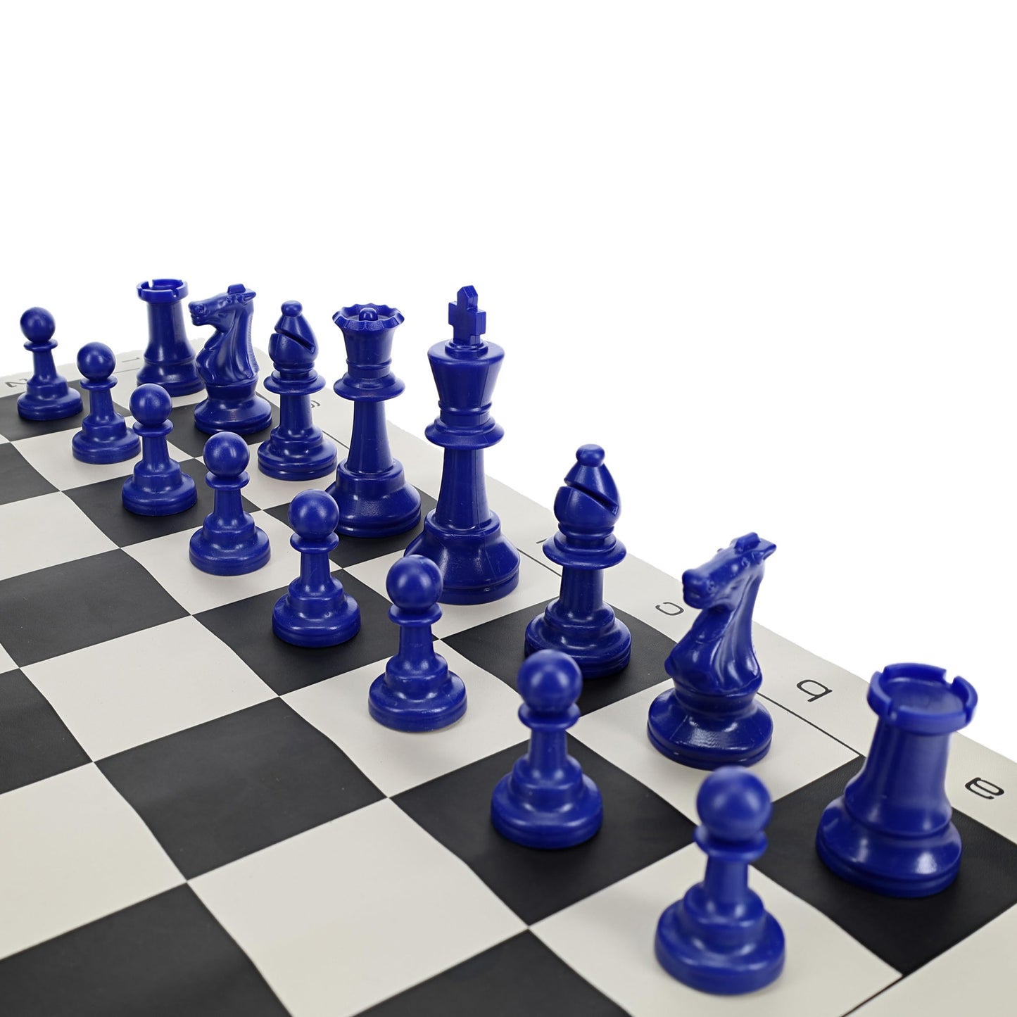 We Games Color Bright Plastic Staunton Tournament Chess Pieces With 3.75 In. King - Half Chess Set Of Chess Pieces Only, Blue
