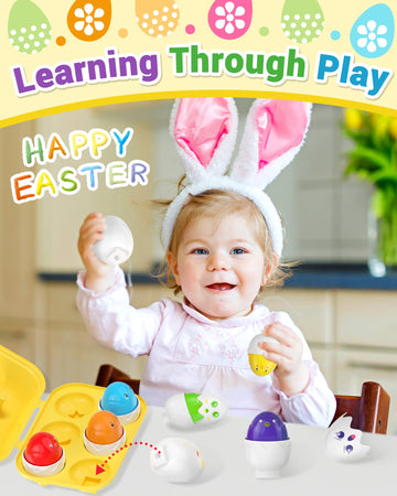 Yetonamr Easter Egg Toys For 1 2 3 Years Old Babies Boys Girls Kids, Toddler Easter Basket Stuffers Prefilled Easter Eggs With Toys Inside Filled Infant Montessori Toys Gift Ages 1-3, 2-4, 3-5