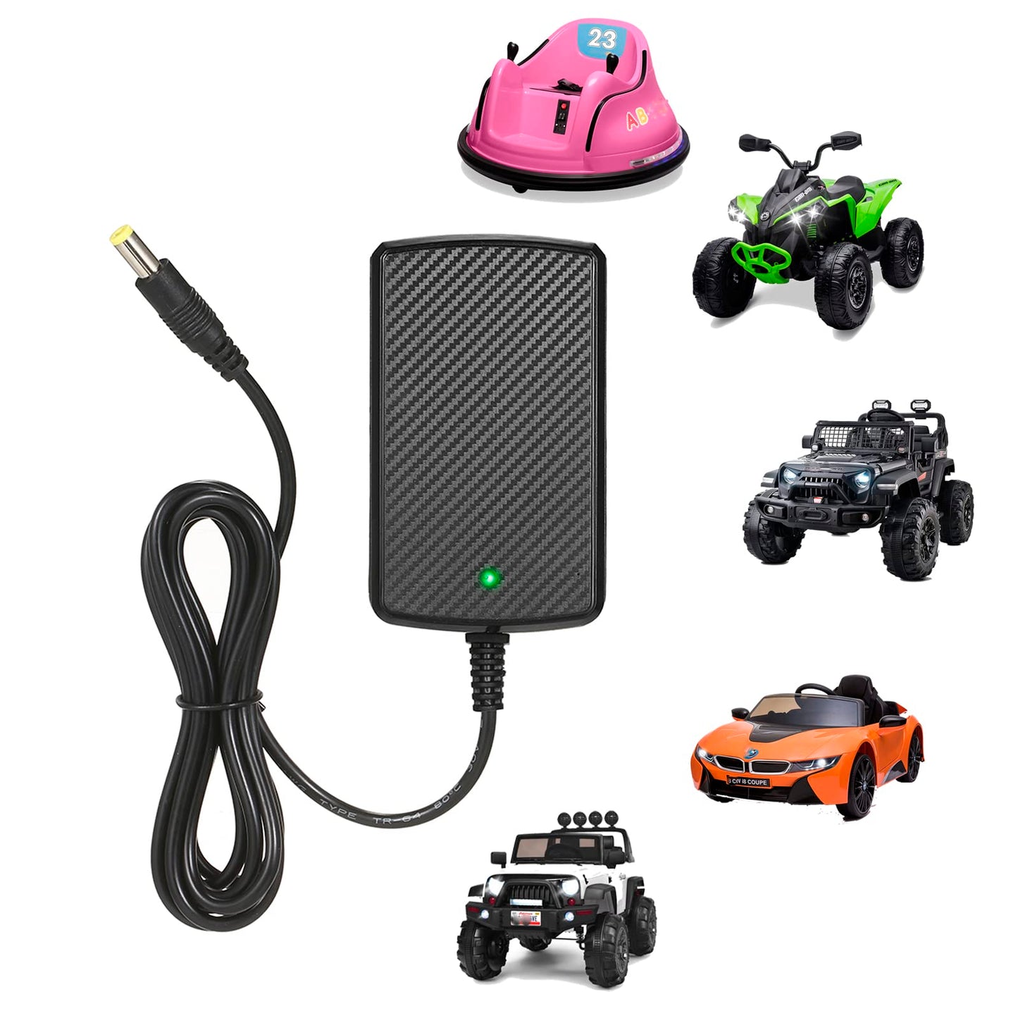 12V Charger For Kids Ride On Toys Car 12 Volt Battery Charger For Best Choice Products Suv Kid Trax Dynacraft Kidzone Bumper Car Jeep Electric Mercedes Lamborghini Powered Wheel Charger