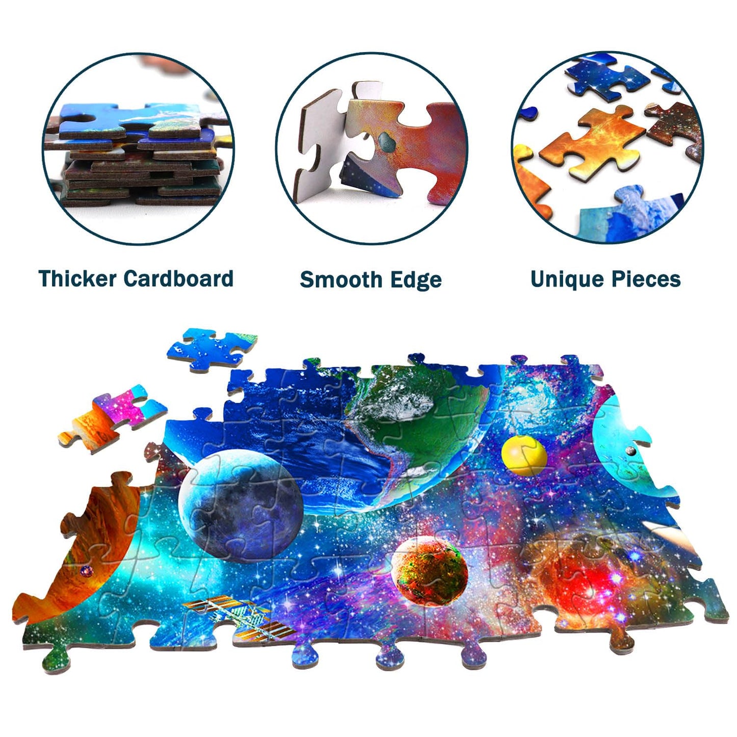Puzzles For Kids Ages 8-10 6-8 - Solar System Planets Floor Puzzle- 200 Piece Jigsaw Puzzles For Kids Ages 10-12 Year Old And Ad