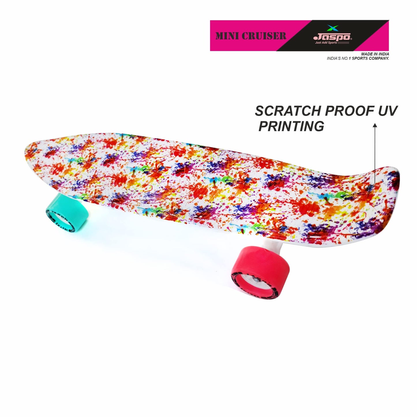 jaspo Fun Candy Fiber Skateboard 25.5 Inx 7 In Specially Designed For Beginners-(Age Above 10 Years), Multicolor