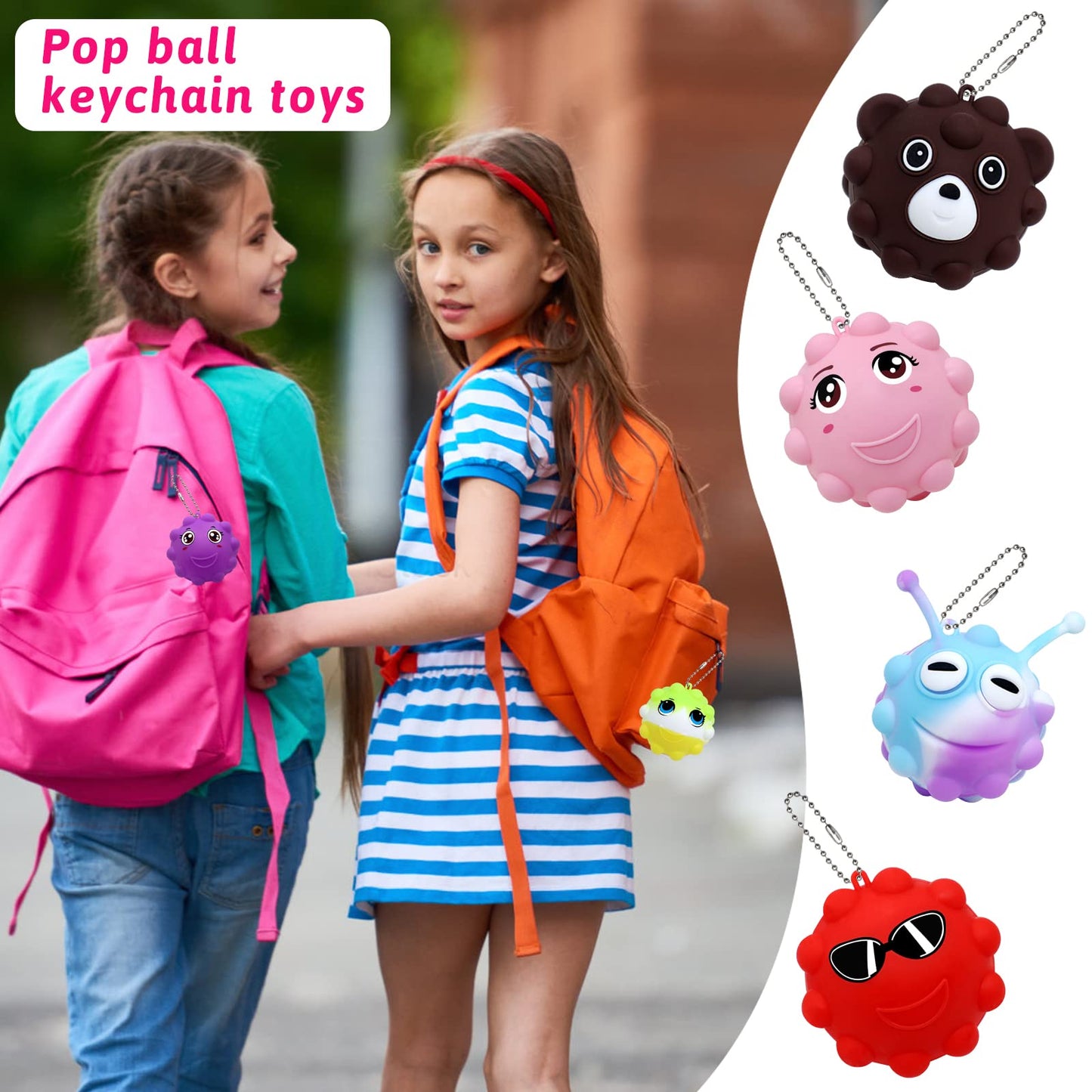 30 Pack Animal Pop Balls Party Favors For Kids,3D Pop Balls Its Fidget Toys,Birthday Gifts For Boys & Girls,Goodie Bag Stuffers,