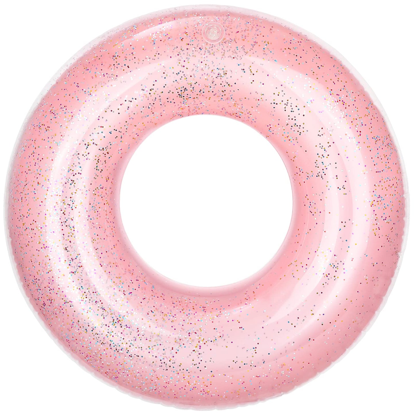 Moko Swim Rings With Glitter, 120Cm Diameter Inflatable Pool Float Swimming Pool Float Tube Round Shaped Swimming Tube Water Fun Beach Pool Toys For Summer Party For Adults - Rose Gold
