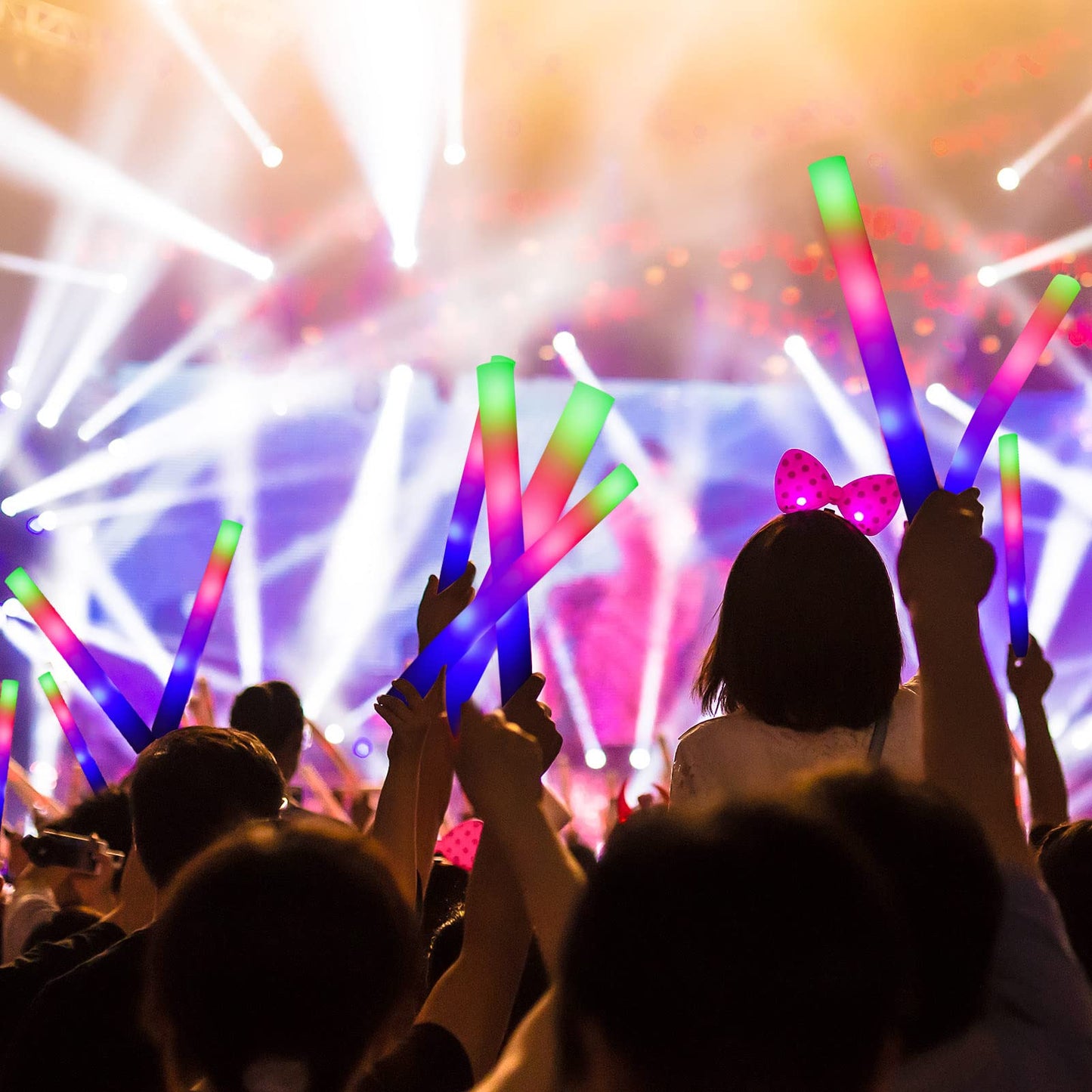 Vipoltus Glow Sticks Bulk -70 Pcs Led Foam Sticks Glow In The Dark Party Supplies,3 Modes Colorful Flashing Light Up Toys For We