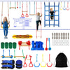 2X65Ft Ninja Warrior Obstacle Course For Kids With 12 Obstacle Course Accessories-Swings, Monkey Bars, Arm Trainers And More, Su
