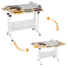 Tektalk Foldable Puzzle Board - 2000 Piece Jigsaw Table with Height Adjustment, White, Pine Wood, Model WGPTZ, 2 Felt Covers, 8 Sorting Trays