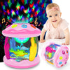 Jyusmile Musical Light Up Rotating Baby Toys - Pink Ocean Projector for 6-12 Months, Learning Visual & Hearing Skills, Model OI-40RU-VW7Z