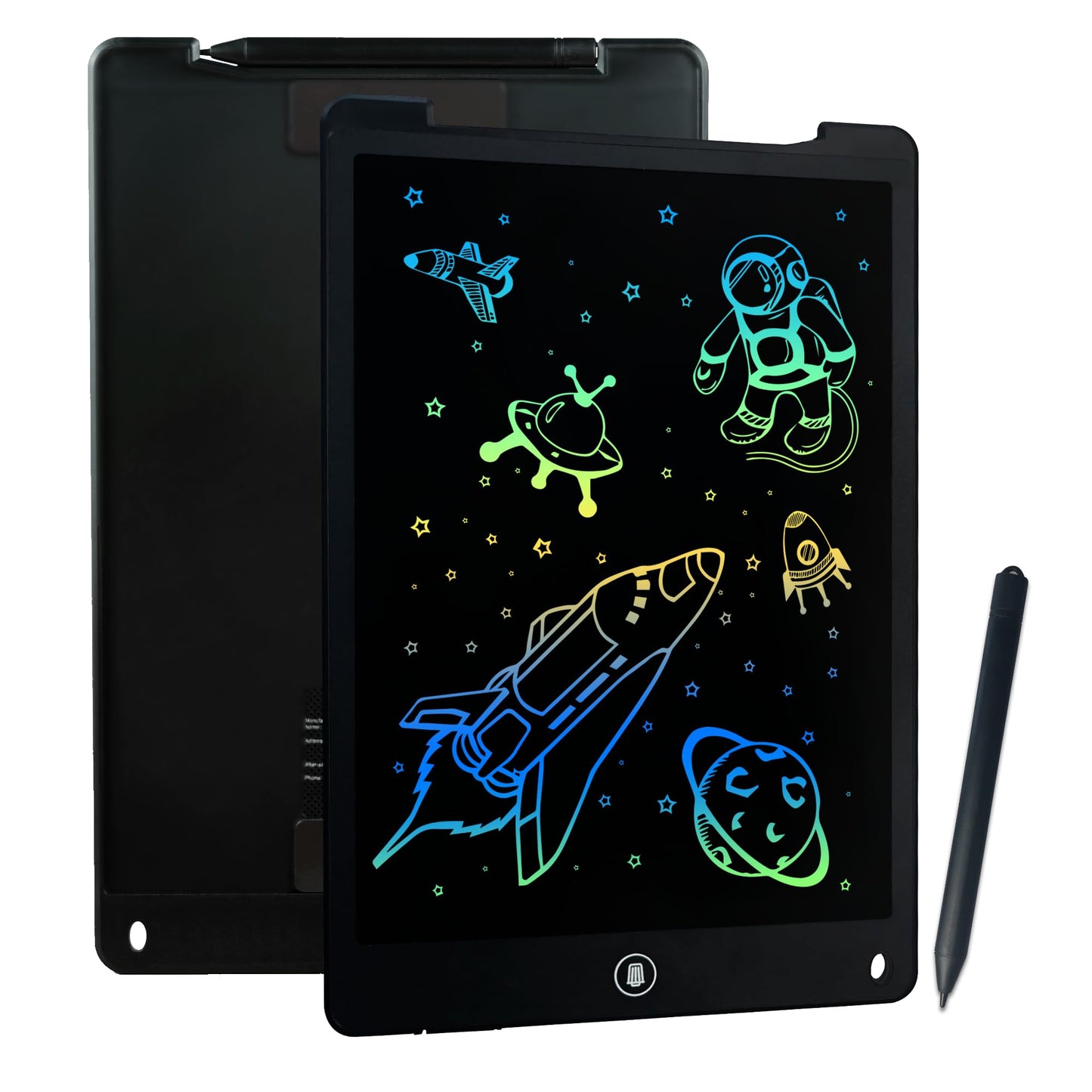 Jonzoo Lcd Writing Tablet 15 Inch,Toys For 3 4 5 6 7 8 9 Years Old,With One-Touch Clearing & Locking Function,Drawing Doodle Board Scribbler Pad With Ruler Gift For Kids(Black)