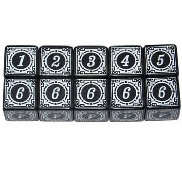 SmartDealsPro 10-Pack D6 Six Sides 16mm Dice Die for DND MTG PRG Wow Table Game Math Teaching (White Letter)