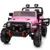Outfunny 2-Seater Ride on Truck Toy 12V Electric Truck Car for Kids Boys Age 4-8 w/Remote Control Bluetooth Capacity 150lbs - Pink